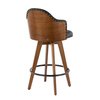 Lumisource Ahoy Counter Stool in Walnut and Black Faux Leather B26-AHOY WL+BK